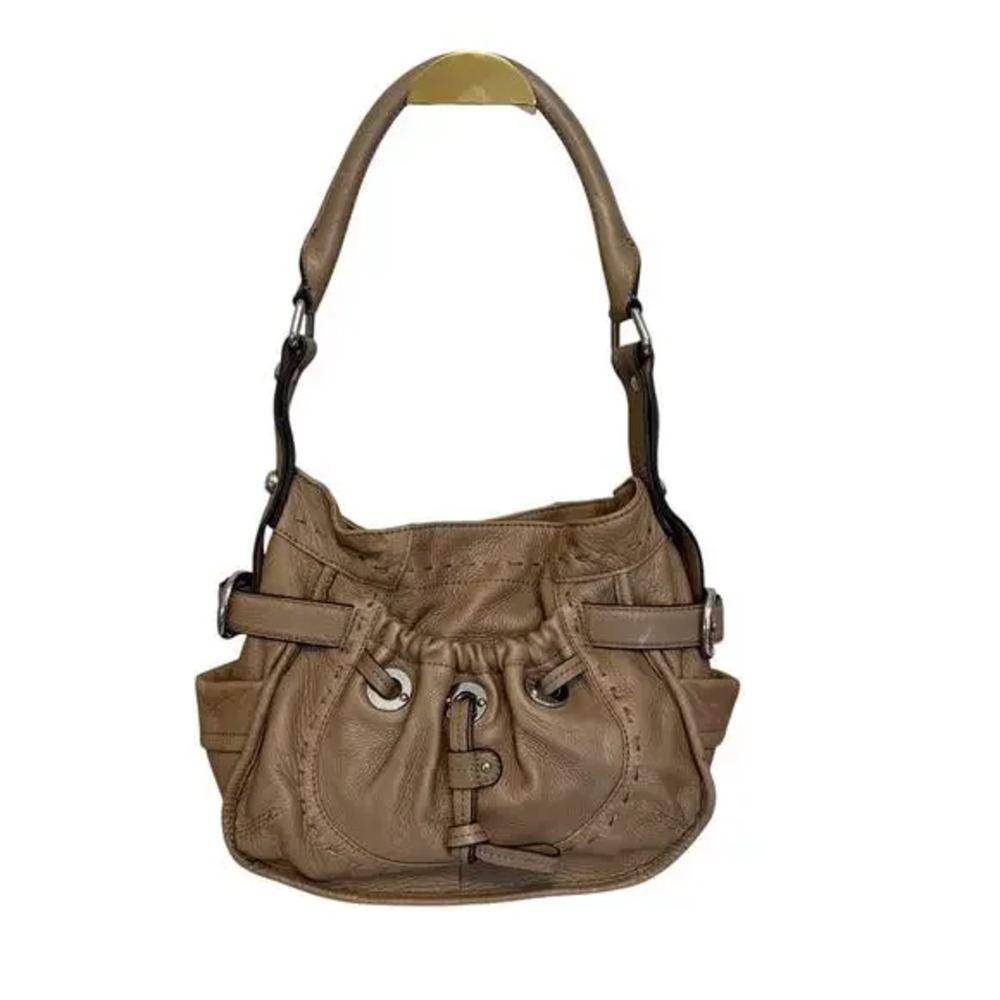 B Makowsky Vachetta Lisbon Shoulder Bag Leather Brown Slouchy Hobo Purse NWT